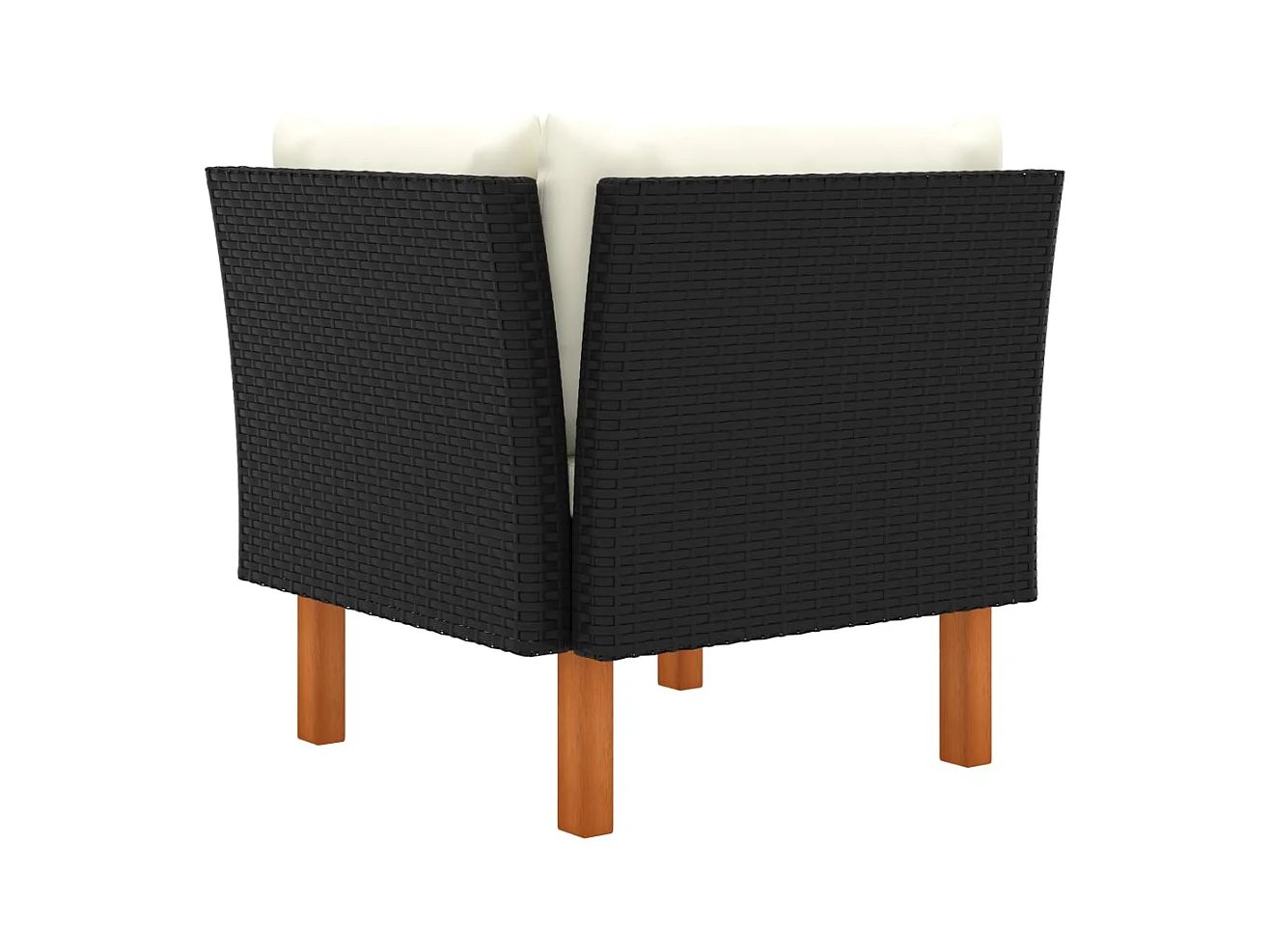 Salon de jardin 3pcs Résine tressée et bois d'eucalyptus massif