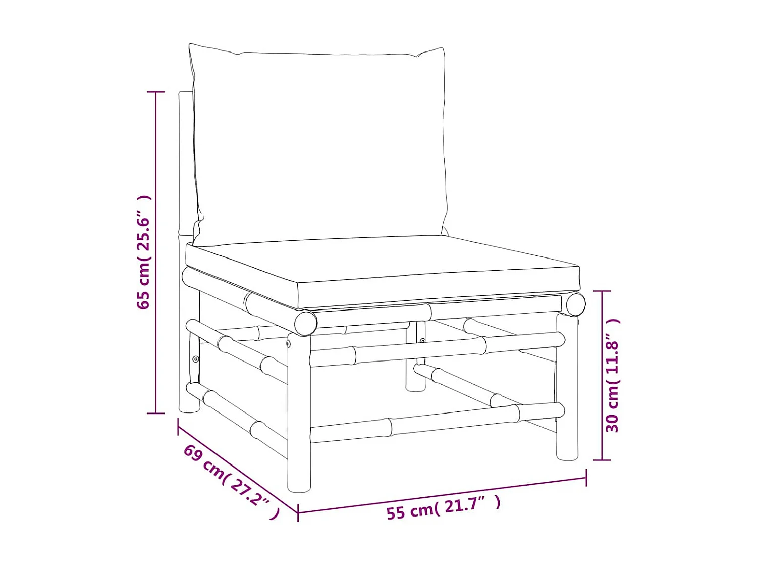 2-delige Loungeset met kussens bamboe groen