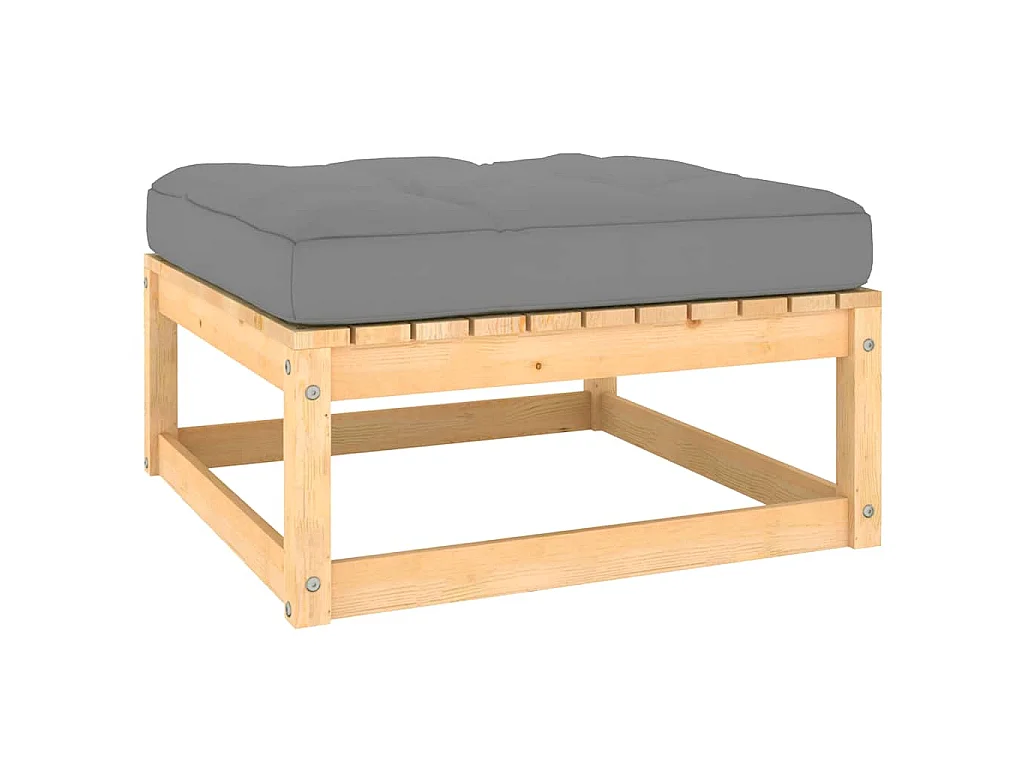 Salon de jardin 2 pcs avec coussins Bois de pin massif