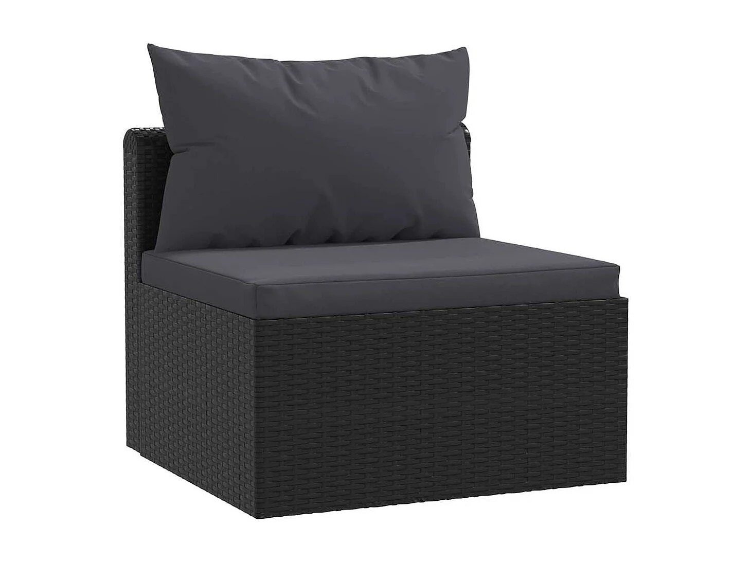Set Divani da Giardino 5 pz con Cuscini in Polyrattan Nero