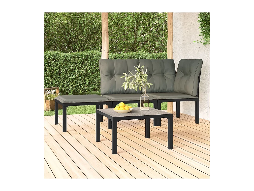 Table basse de jardin gris 55x55x31 cm DPC et acier