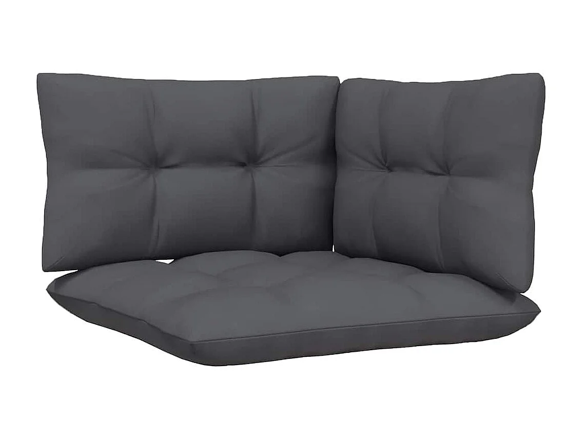 3-tlg. Garten-Lounge-Set mit Kissen Schwarz Kiefer Massivholz