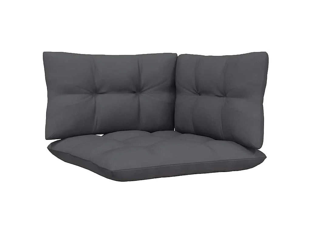 3-tlg. Garten-Lounge-Set mit Kissen Schwarz Kiefer Massivholz