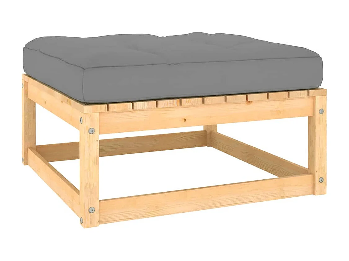 3-tlg. Garten-Lounge-Set mit Kissen Kiefer Massivholz