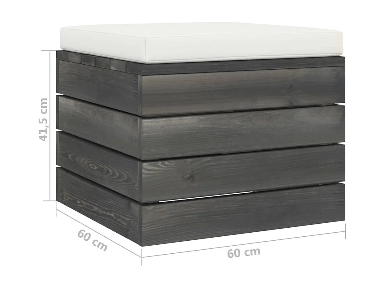 Repose-pieds palette de jardin 2 pcs avec coussins Bois de pin