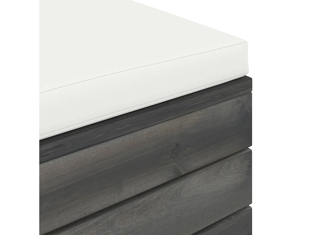 Repose-pieds palette de jardin 2 pcs avec coussins Bois de pin