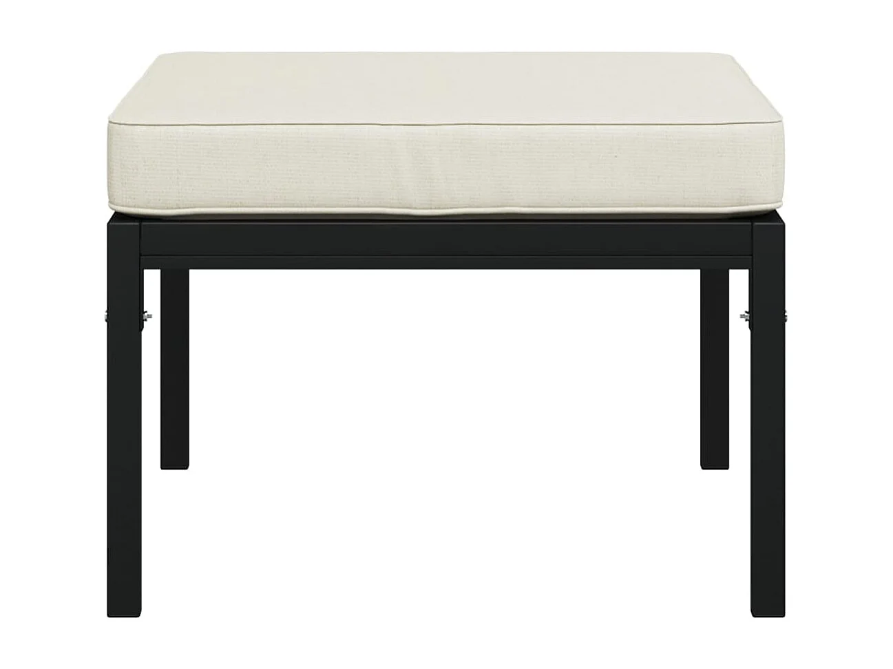 Tabourets de jardin et coussins sable lot de 2 60x60x35cm acier