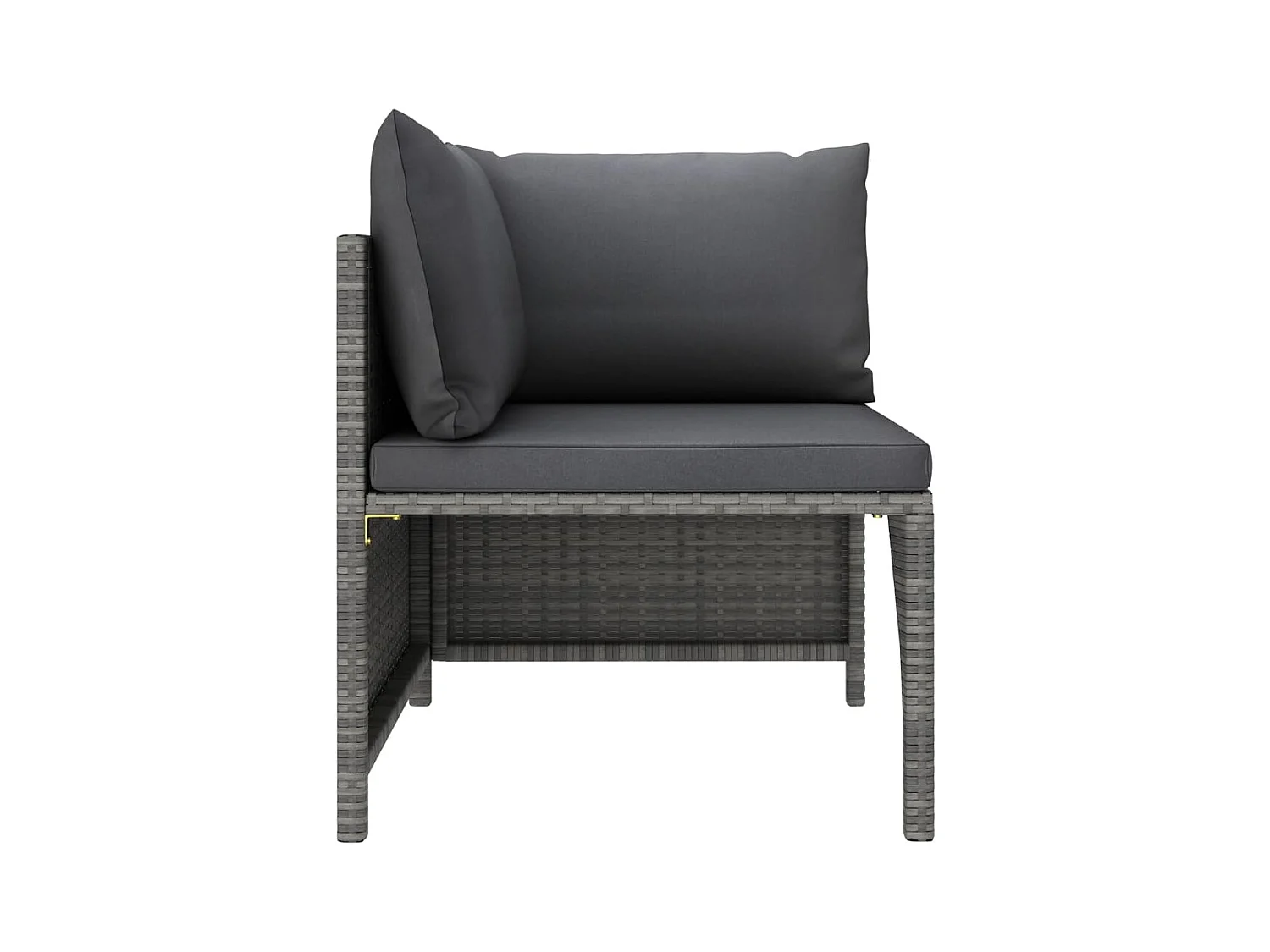 Salon de jardin 5 pcs avec coussins Gris Résine tressée