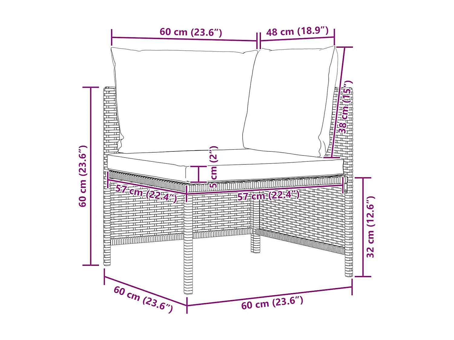 Salon de jardin 5 pcs avec coussins Gris Résine tressée