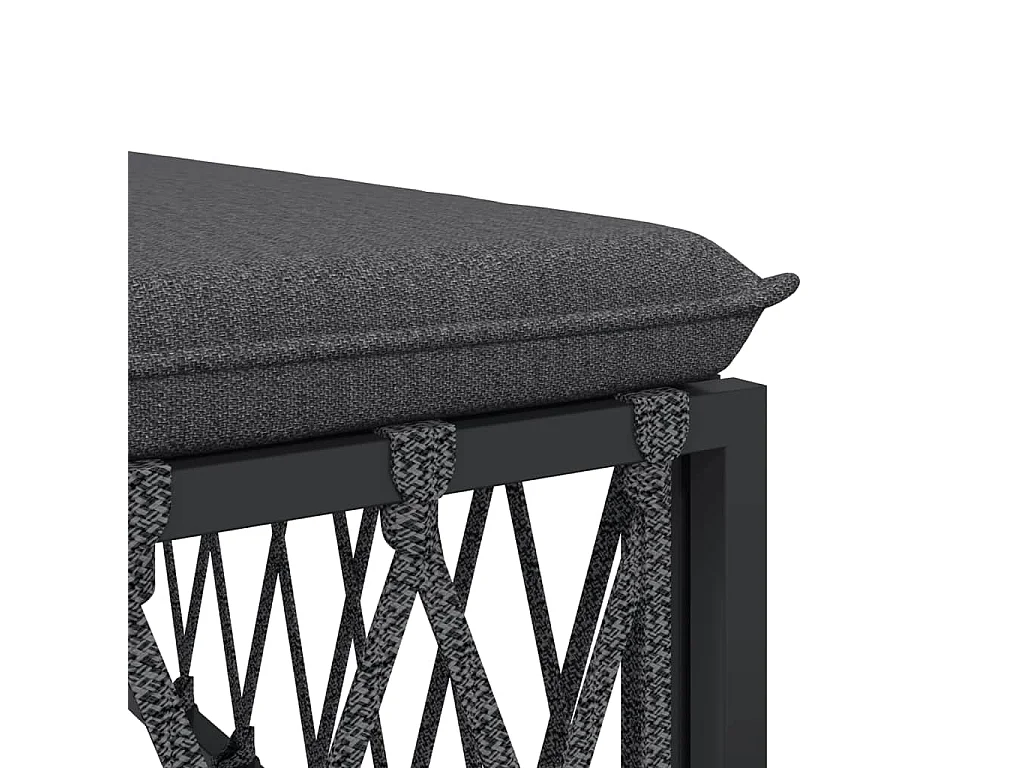 Gartenhocker mit Kissen Anthrazit Gewebe