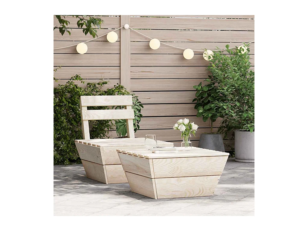 2-tlg. Garten-Lounge-Set Imprägniertes Fichtenholz