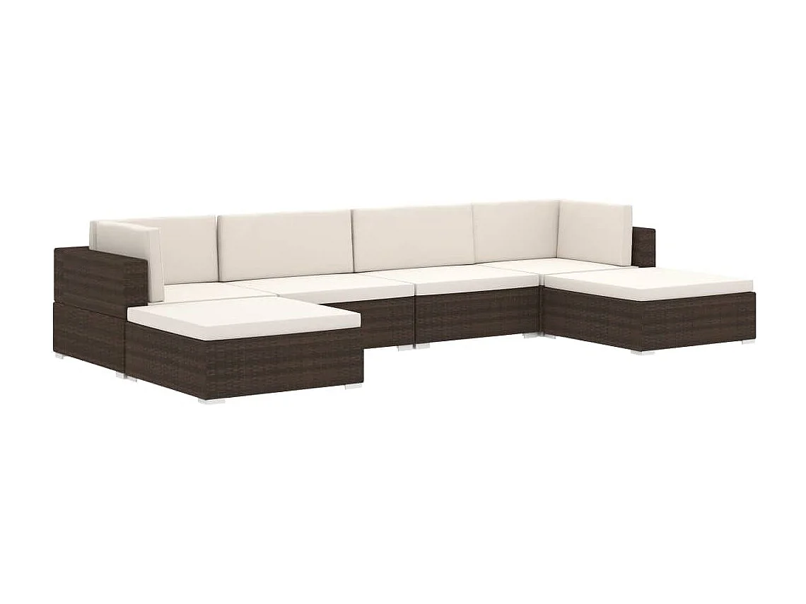 Siège central sectionnel 1 pc et coussins Résine tressée Gris