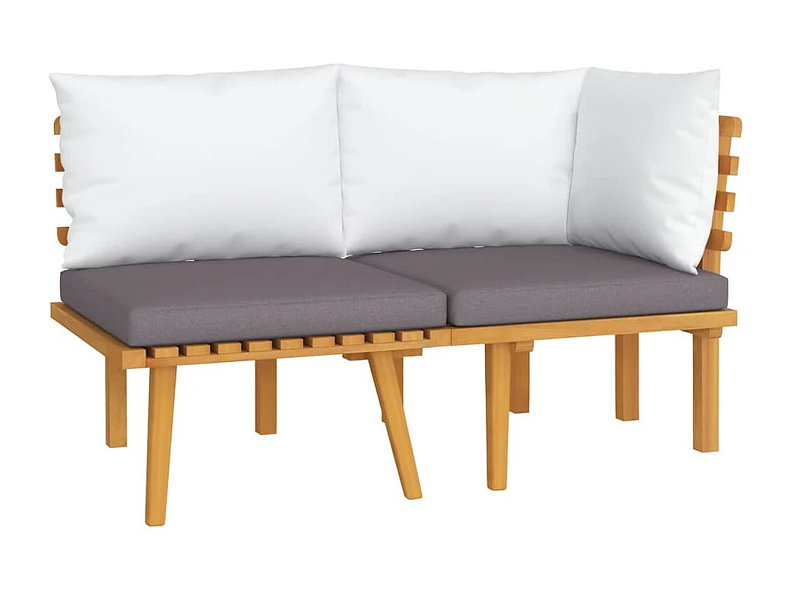 Salon de jardin 2 pcs avec coussins Bois d'acacia solide