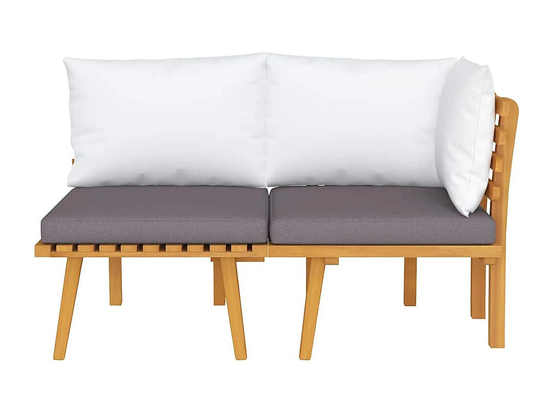 Salon de jardin 2 pcs avec coussins Bois d'acacia solide