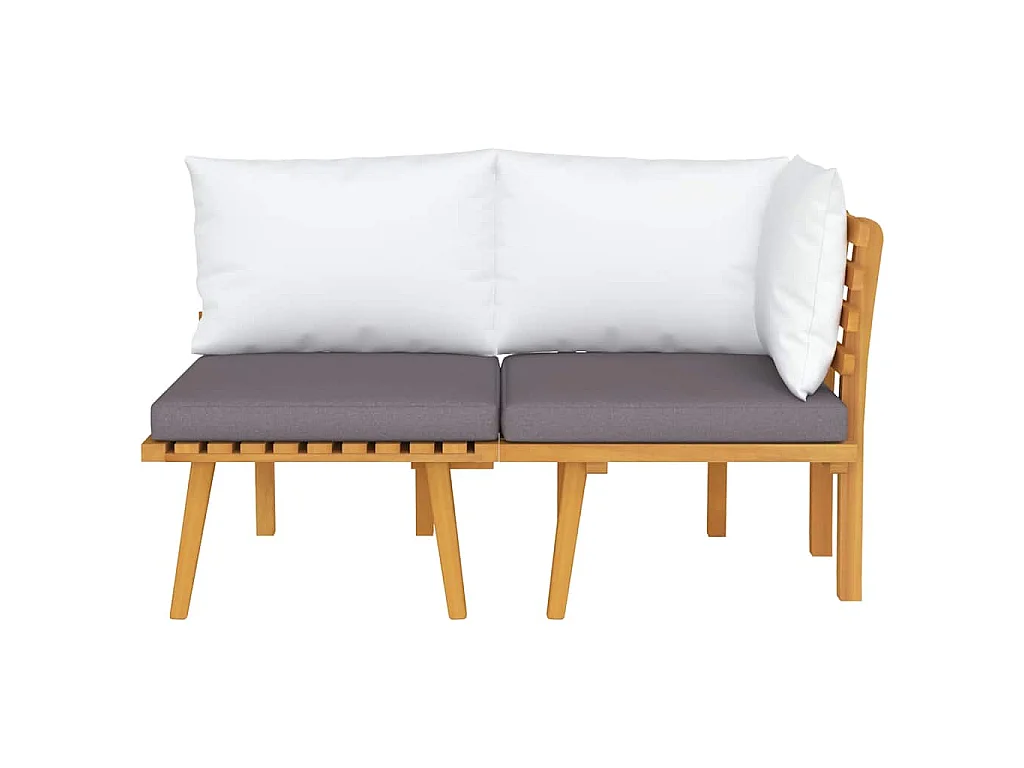 Set muebles de jardín 2 pzas con cojines madera maciza acacia