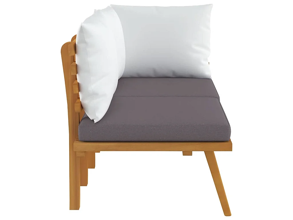 Set muebles de jardín 2 pzas con cojines madera maciza acacia