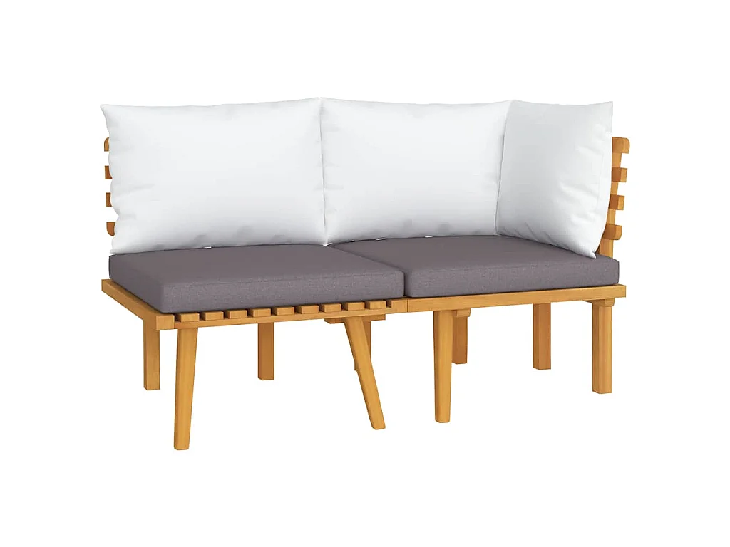 Set muebles de jardín 2 pzas con cojines madera maciza acacia