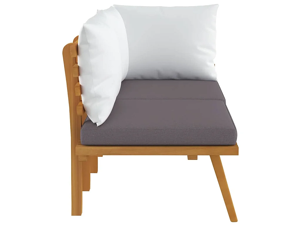 Set muebles de jardín 2 pzas con cojines madera maciza acacia