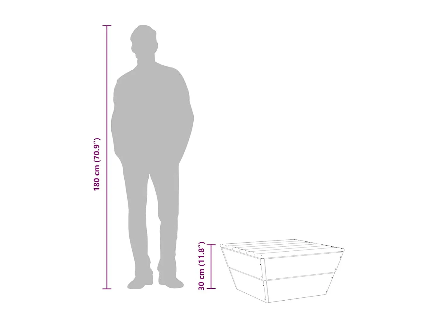 Tables de jardin 2 pcs 60x60x30 cm Bois d'épicéa imprégné