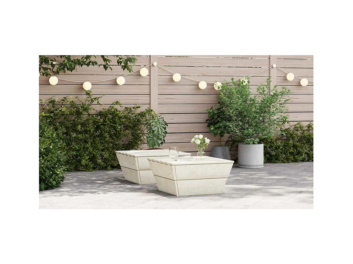 Tables de jardin 2 pcs 60x60x30 cm Bois d'épicéa imprégné