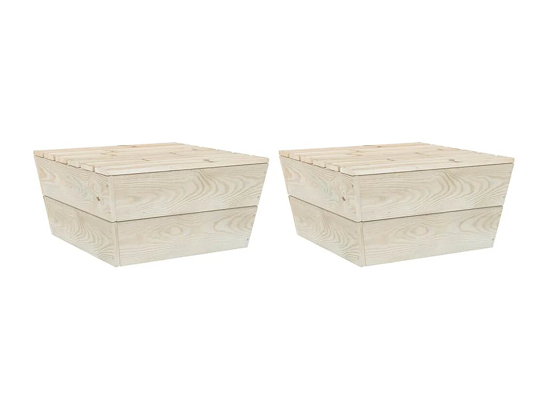 Tables de jardin 2 pcs 60x60x30 cm Bois d'épicéa imprégné