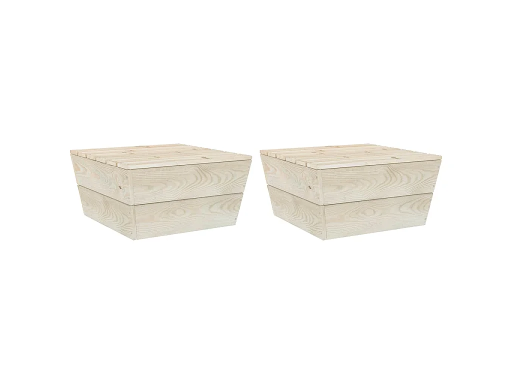 Tables de jardin 2 pcs 60x60x30 cm Bois d'épicéa imprégné