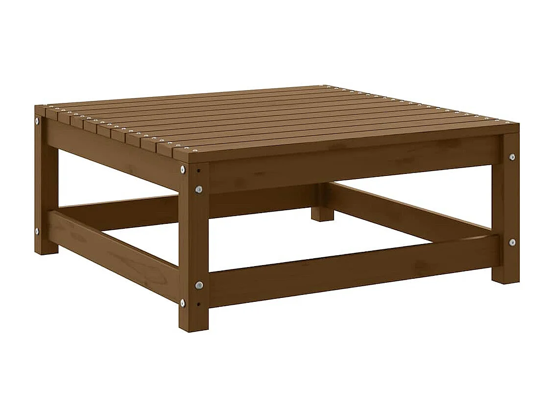 Salon de jardin 2 pcs avec coussins Marron miel Bois de pin