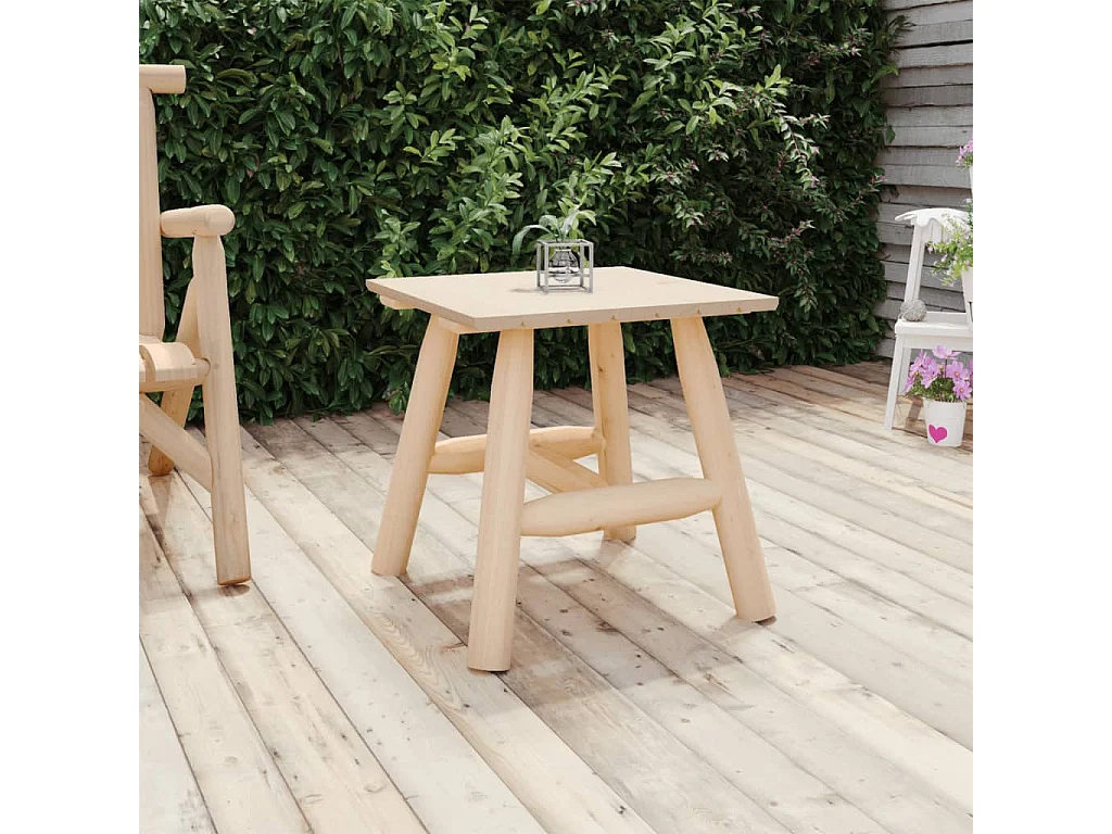 Table d'appoint 49x49x50 cm bois massif d'épicéa