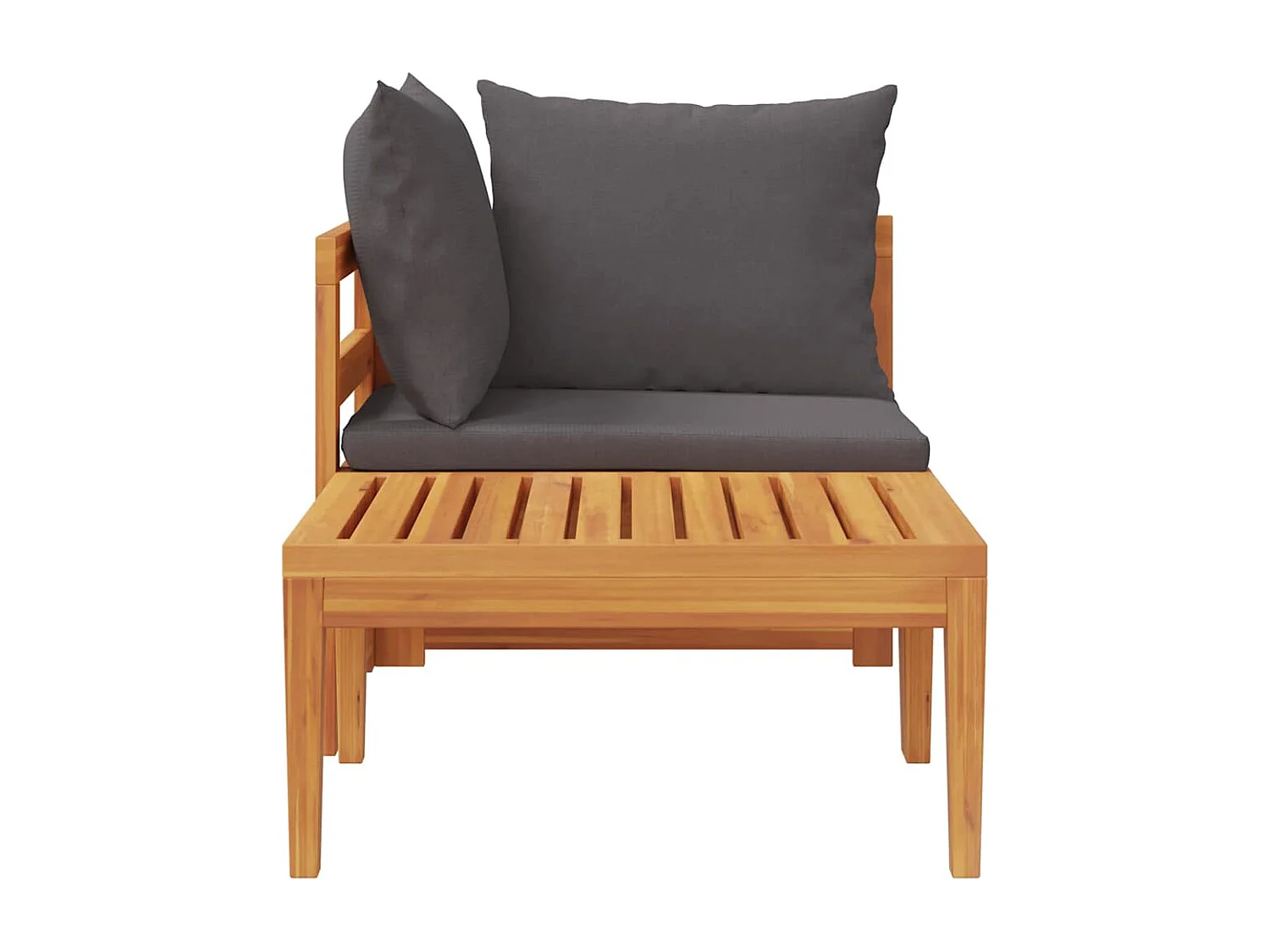 Set Divani Giardino 2 pz con Cuscini Grigio Scuro Legno Acacia