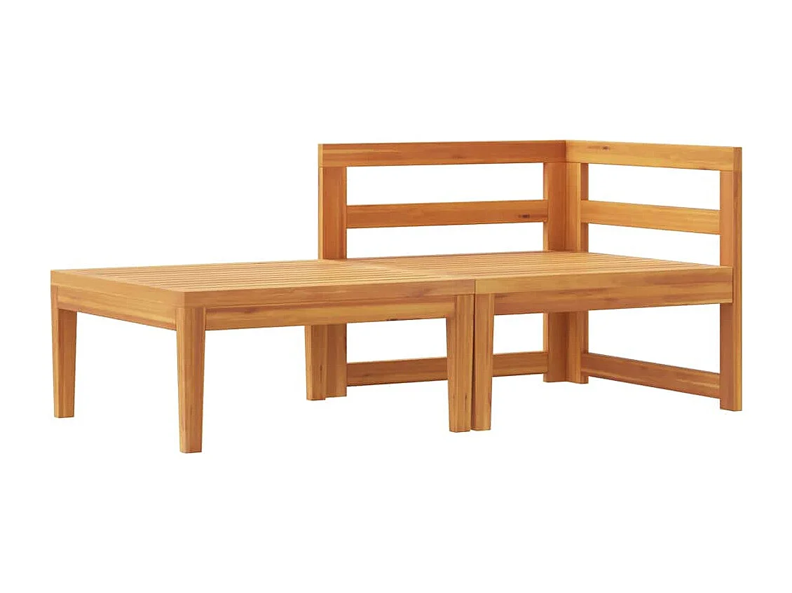 Salon de jardin 2 pcs avec coussins gris foncé Bois d'acacia