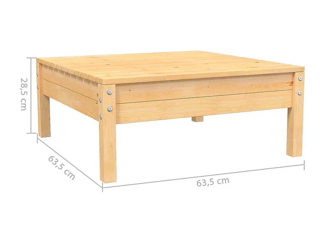 3-tlg. Garten-Lounge-Set mit Kissen in Creme Massivholz Kiefer