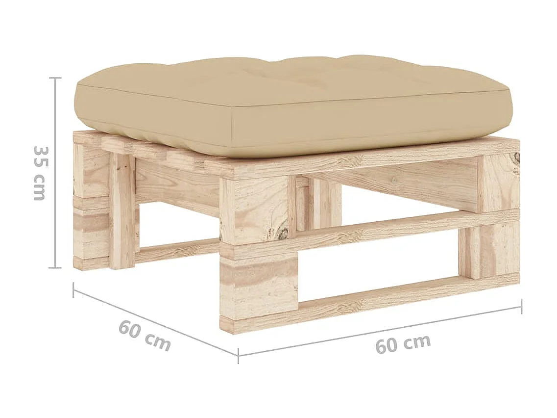 Pouf palette de jardin bois de pin imprégné