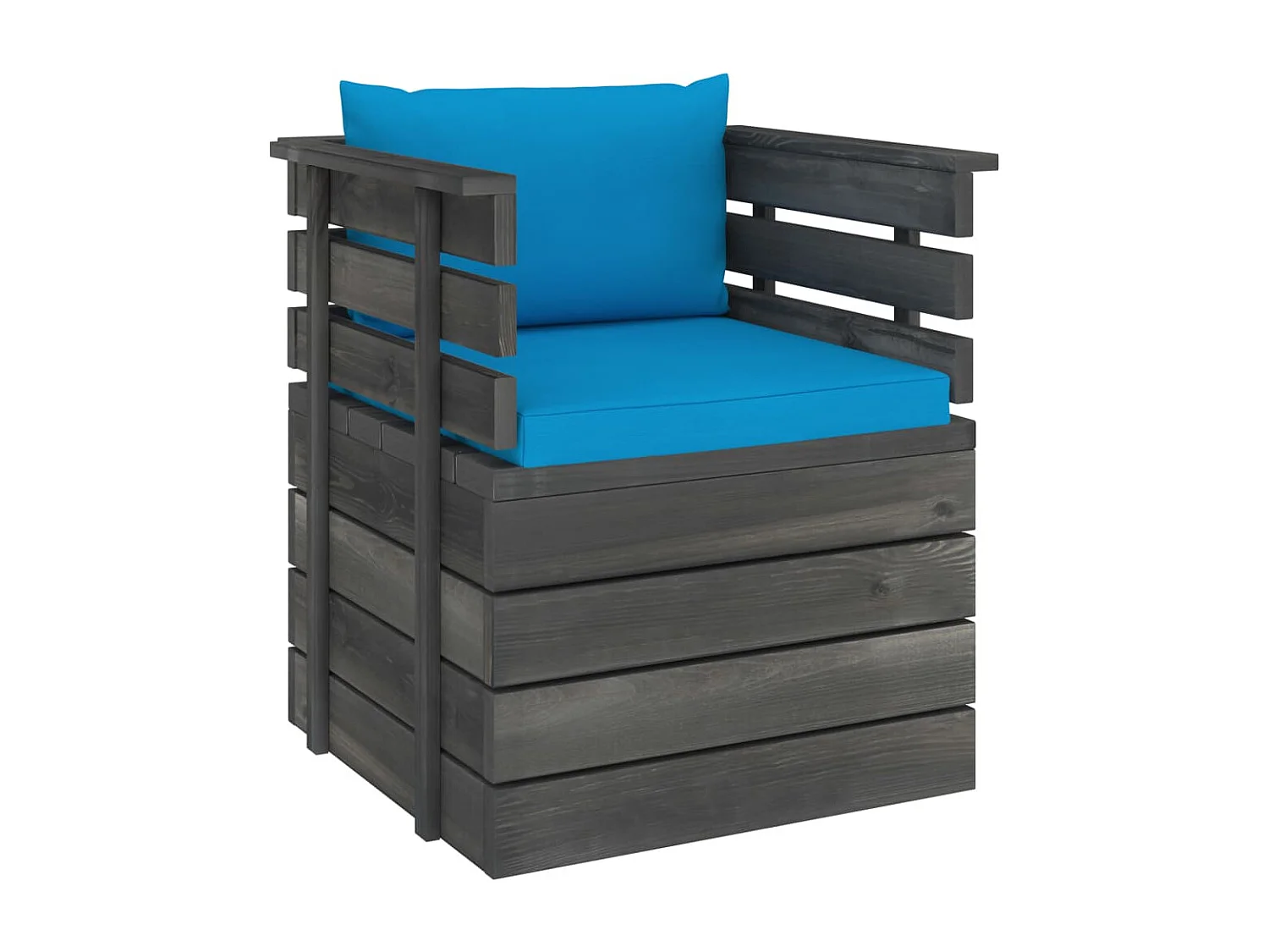 Sillón de jardín con cojines madera de pino