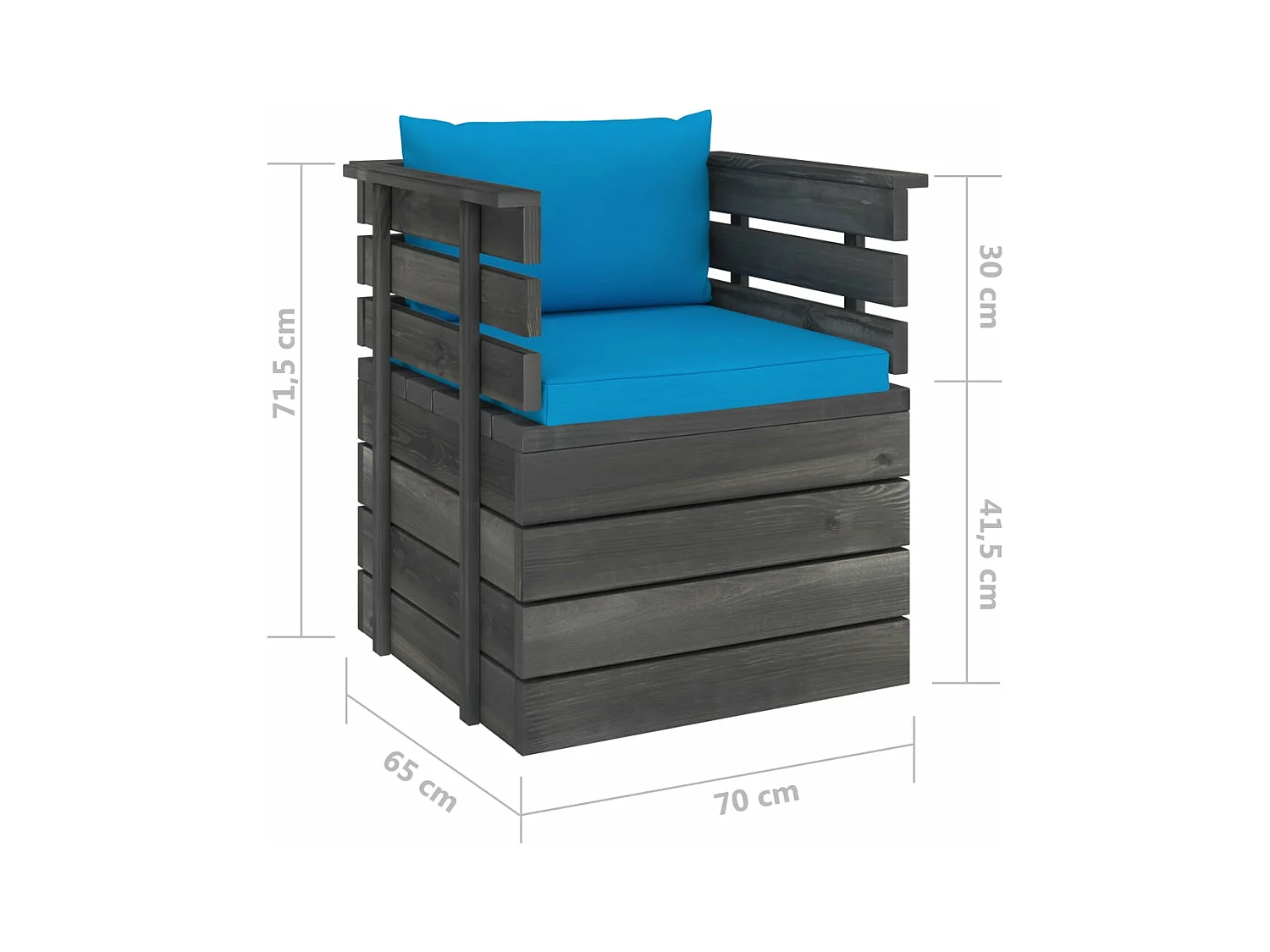Fauteuil de jardin avec coussins Bois de pin