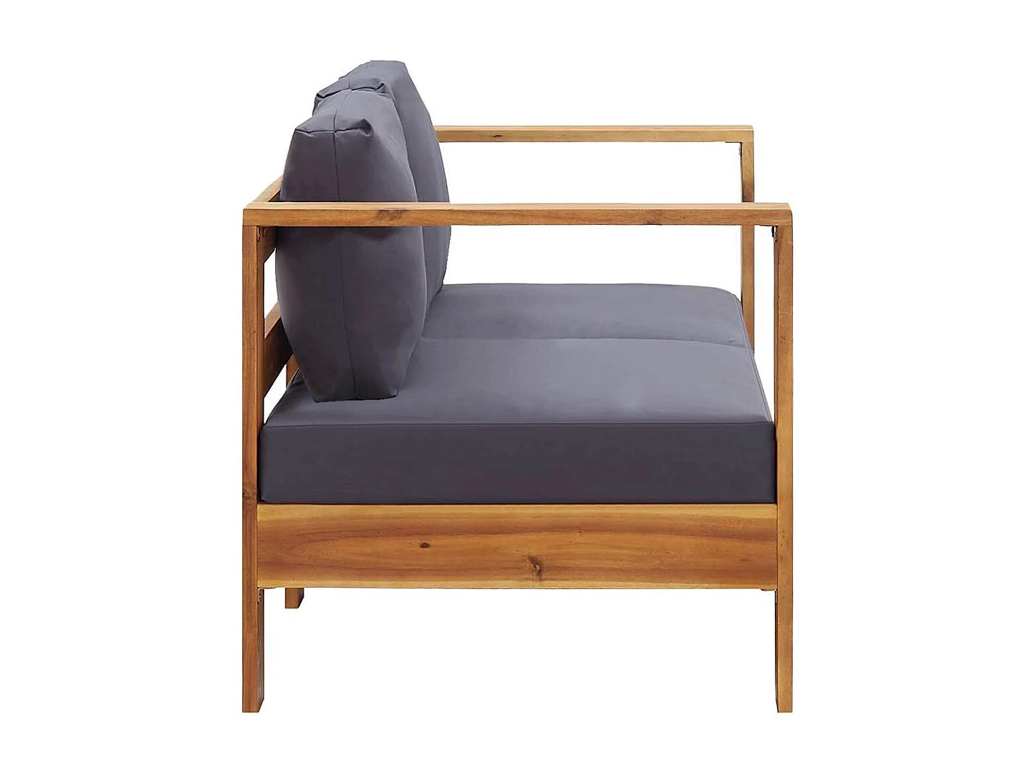 Banc de jardin avec coussins 140 cm Bois d'acacia solide Gris