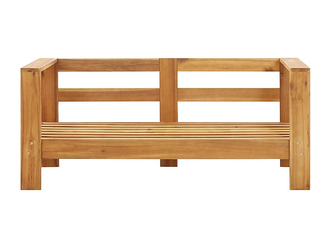 Tuinbank met kussens 140 cm massief acaciahout grijs