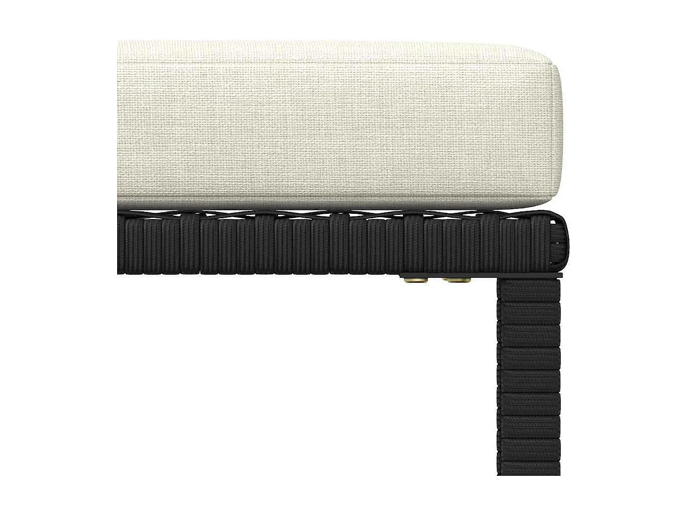 Modular-Fußhocker mit Kissen Schwarz Poly Rattan