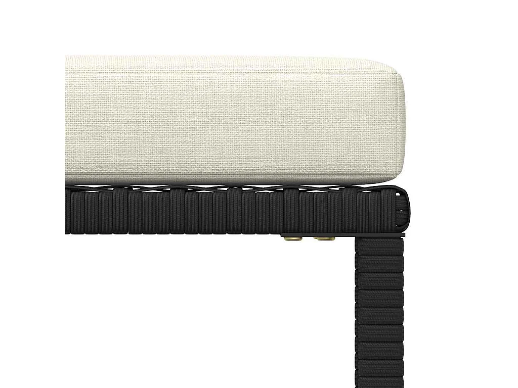 Repose-pied sectionnel avec coussin Noir Résine tressée