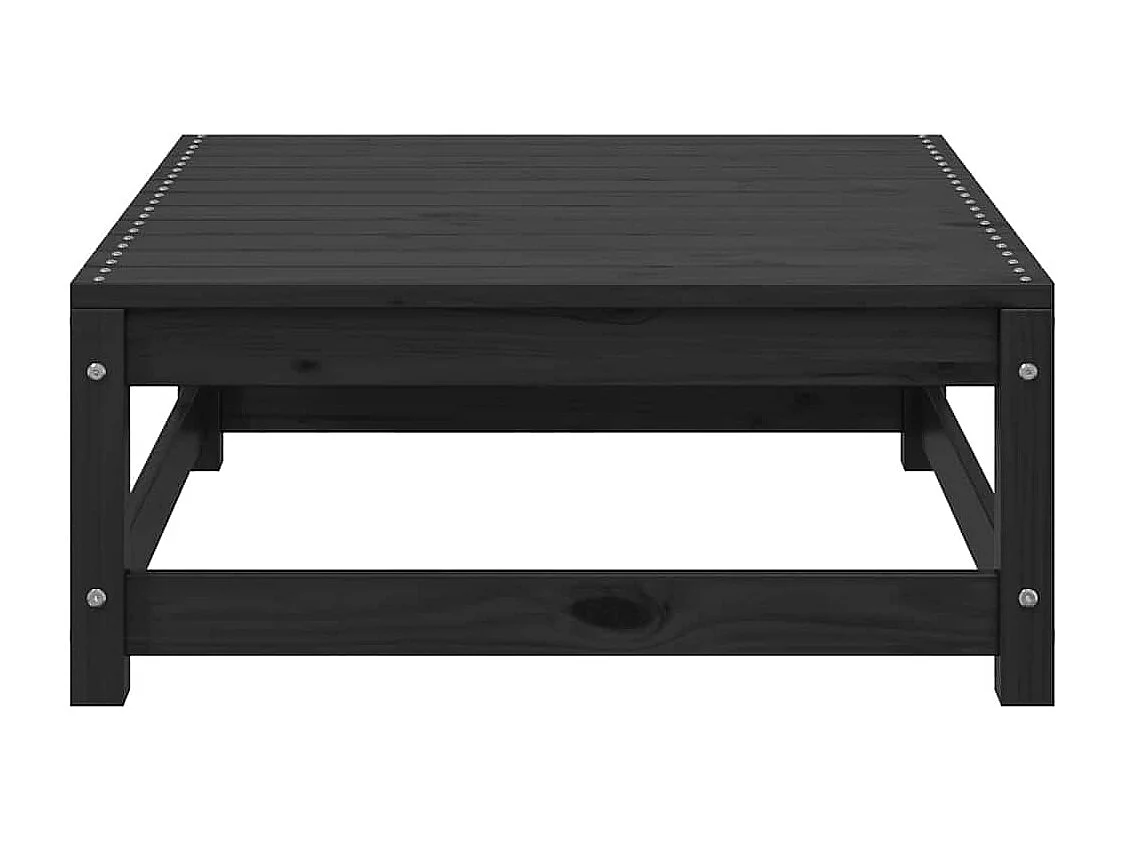 Salon de jardin 2 pcs avec coussins Noir Bois de pin massif