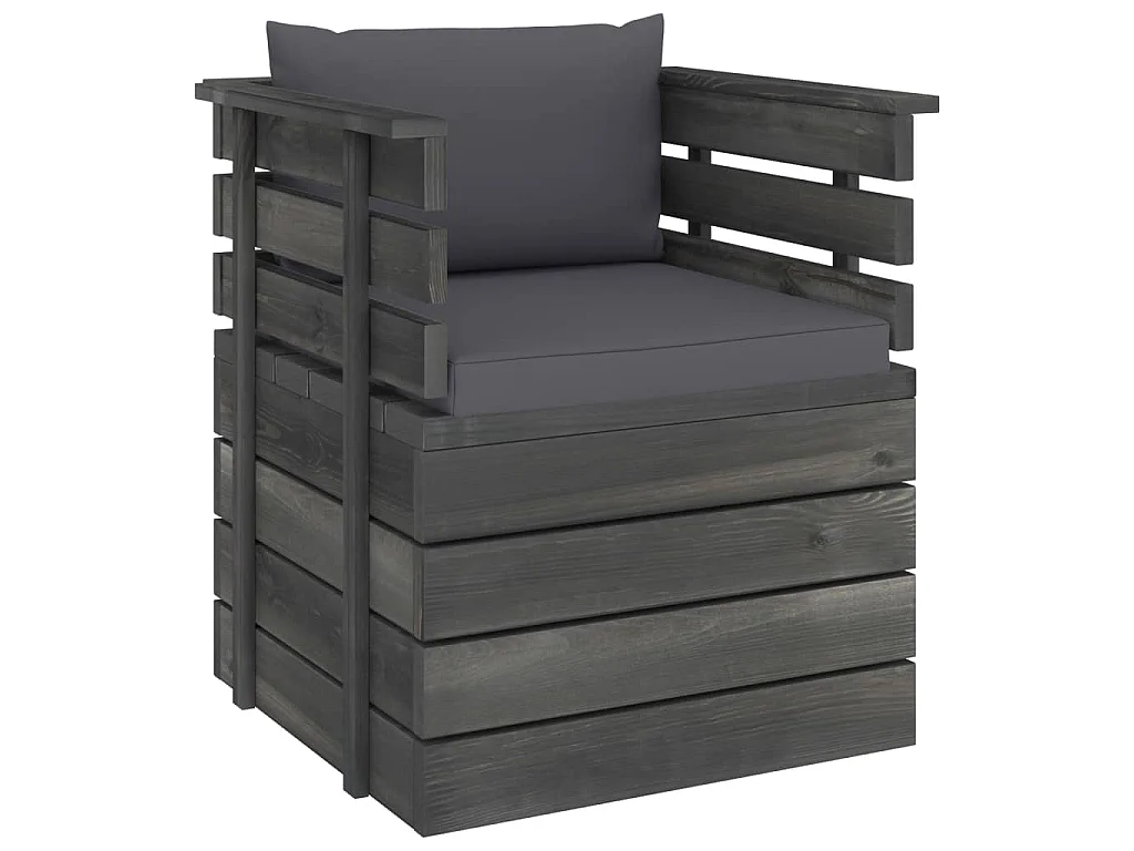Fauteuil de jardin avec coussins Bois de pin