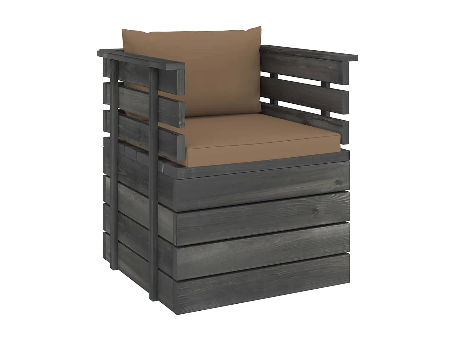 Tuinfauteuil met kussens pallet grenenhout