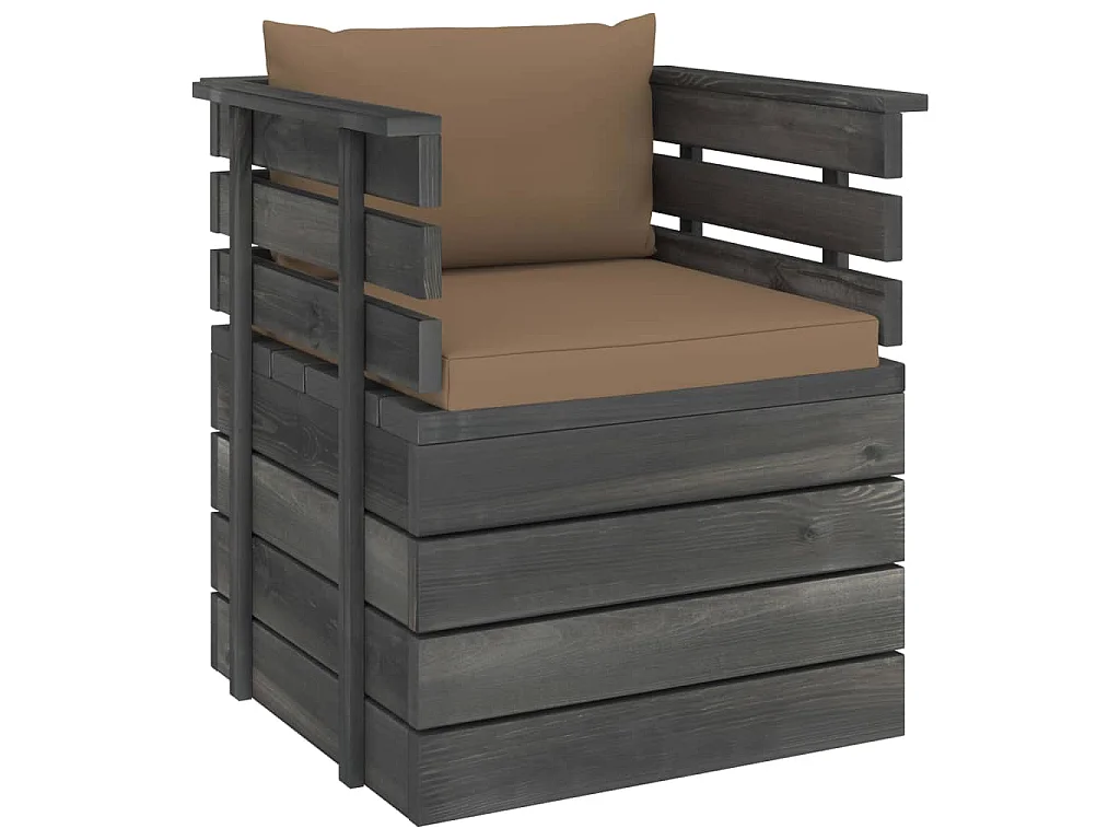 Tuinfauteuil met kussens pallet grenenhout