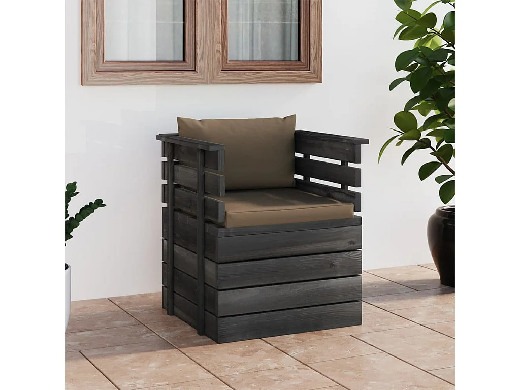 Tuinfauteuil met kussens pallet grenenhout