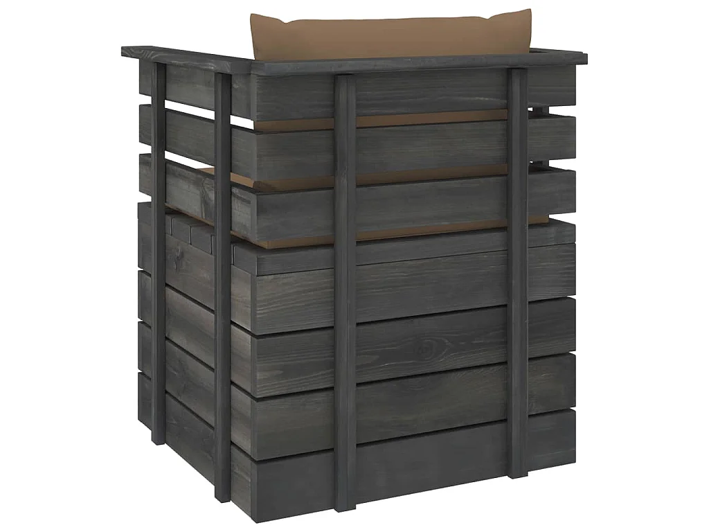 Tuinfauteuil met kussens pallet grenenhout