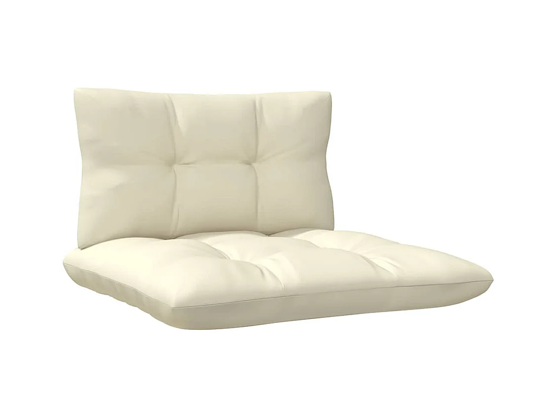 Set Divani da Giardino 3 pz con Cuscini Crema Massello di Pino