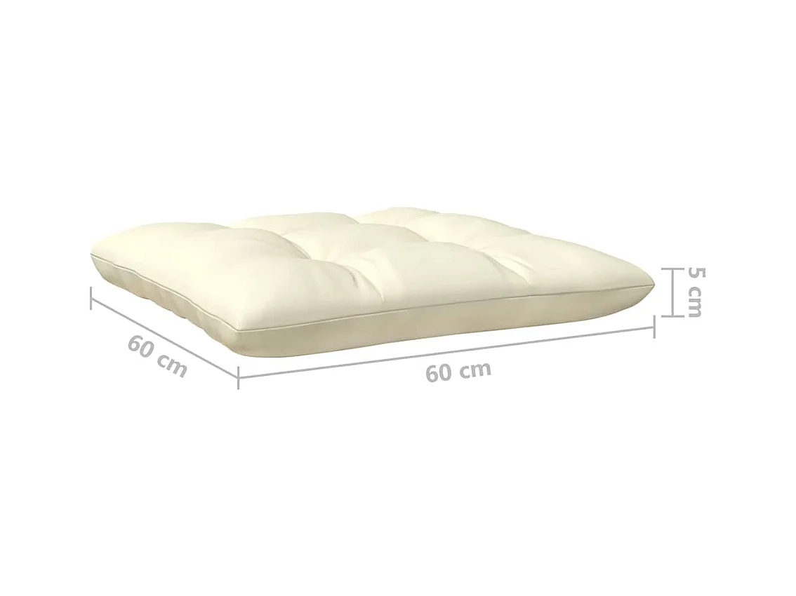 Set Divani da Giardino 3 pz con Cuscini Crema Massello di Pino