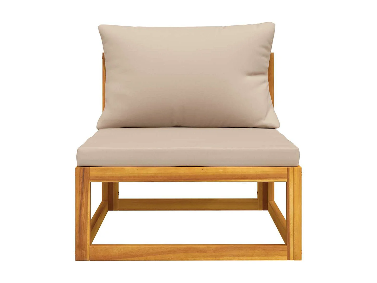 2 pcs conjunto de sofás de jardim c/ almofadões acácia maciça