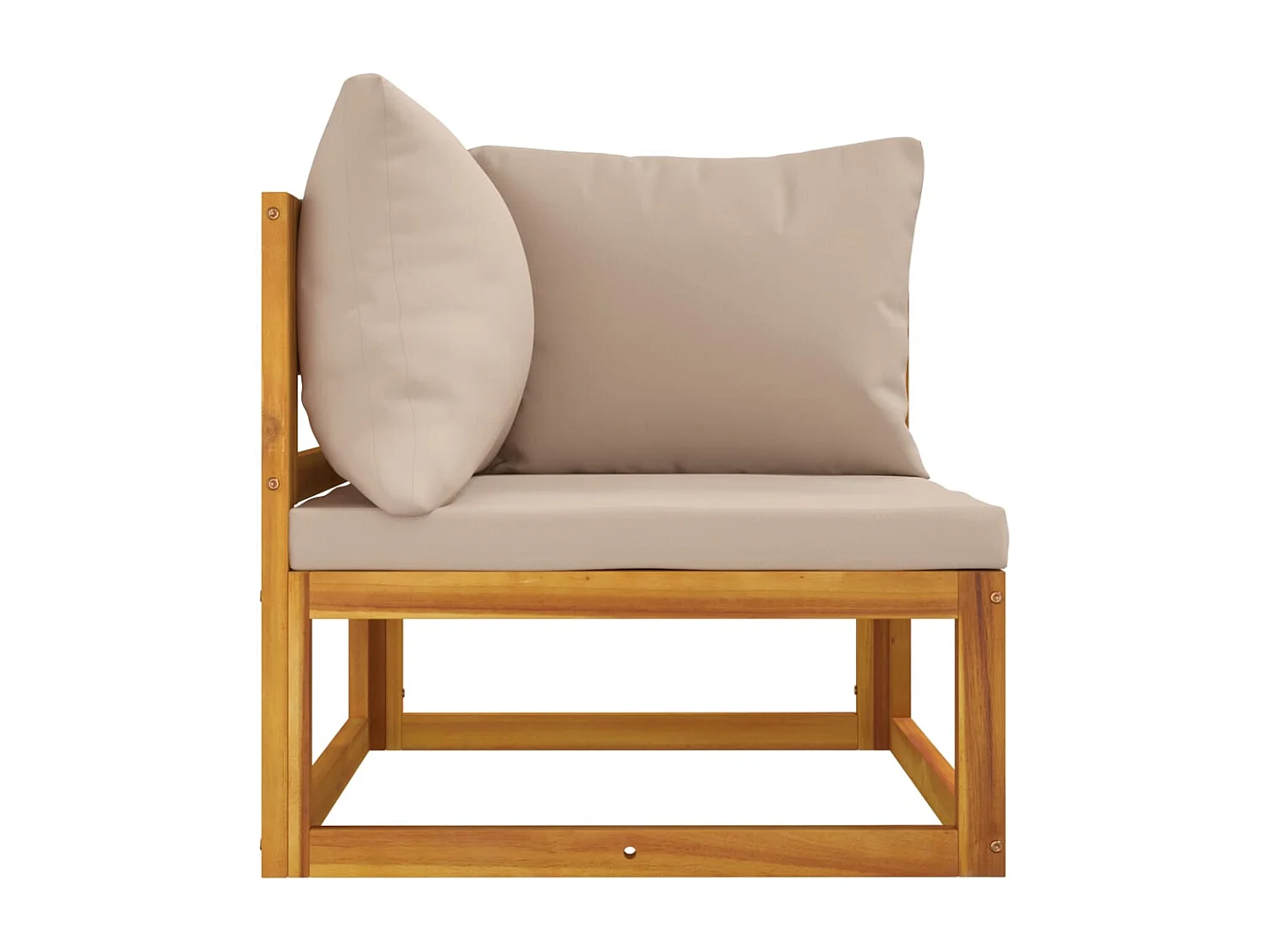 2 pcs conjunto de sofás de jardim c/ almofadões acácia maciça