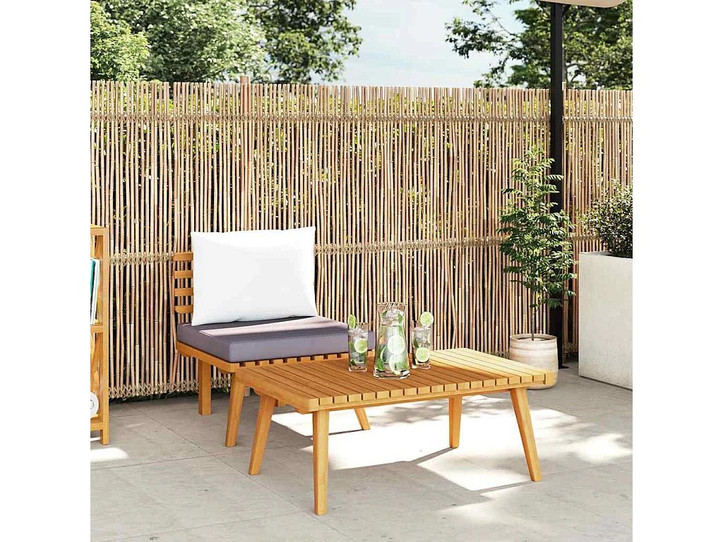 Salon de jardin 2 pcs avec coussins Bois d'acacia solide