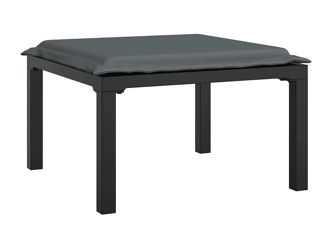 Set Salotto da Giardino 4 pz Nero e Grigio in Polyrattan